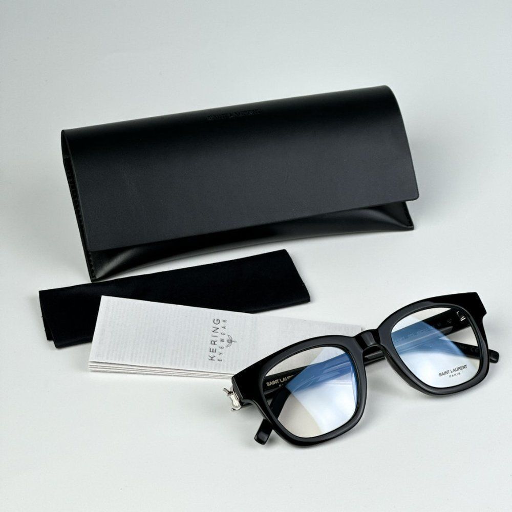 NEW Saint Laurent SLM124 OPT 001 Black Cat Eye Unisex Eyeglasses - Picture 11 of 11